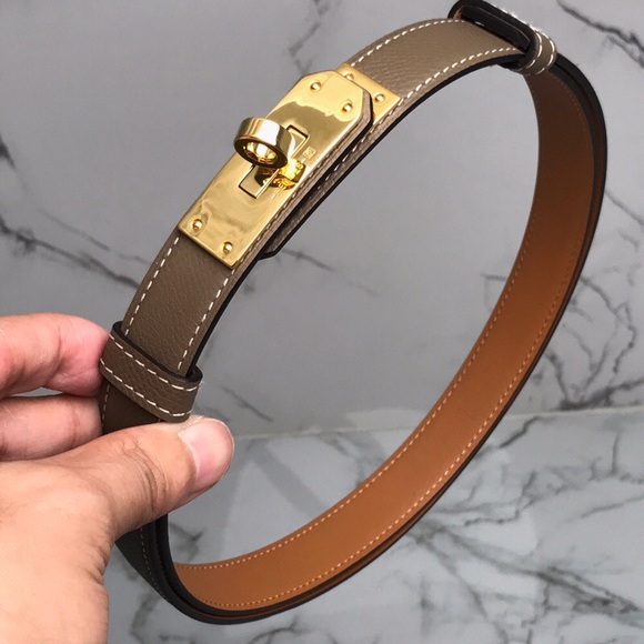 Hermès Classic Brown Leather Belt with Signature Buckle - Picture 1 of 7